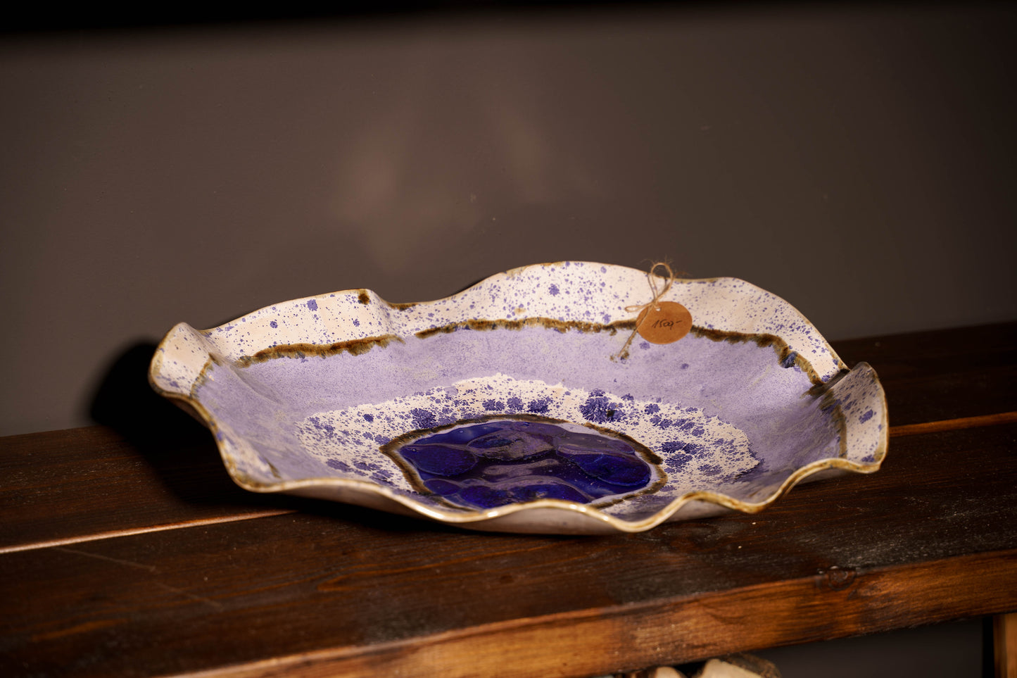 Miska ceramiczna – fioletowo-granatowe szkliwo warstwowe