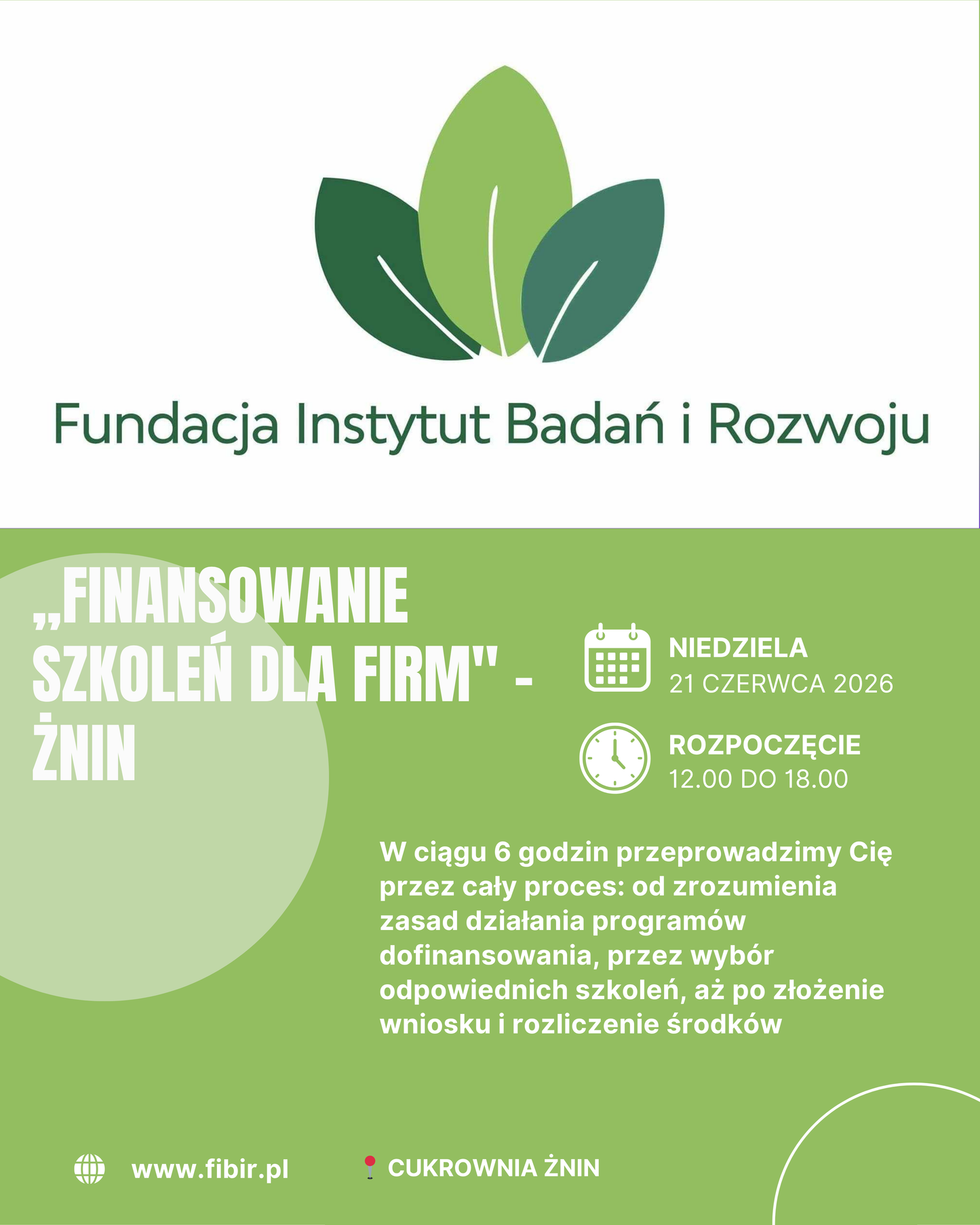 Warsztat „Finansowanie szkoleń" — Żnin, 21 czerwca 2026