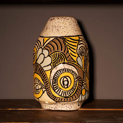 Ceramiczna podstawa lampy – ręcznie malowany wzór abstrakcyjny