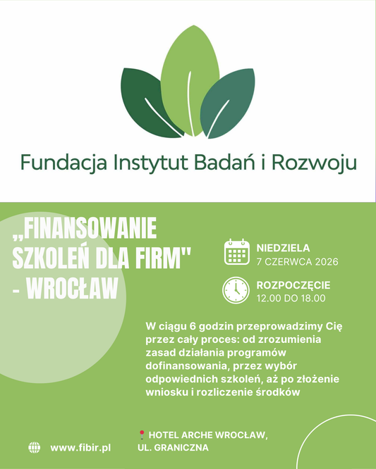 Warsztat „Finansowanie szkoleń" — Wrocław, 7 czerwca 2026